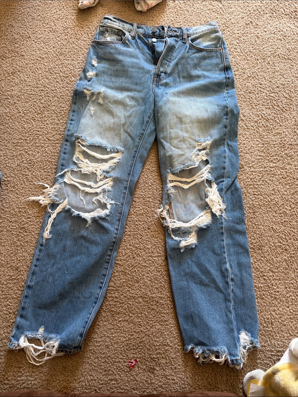 Cello Light Blue Distressed Boyfriend Jeans